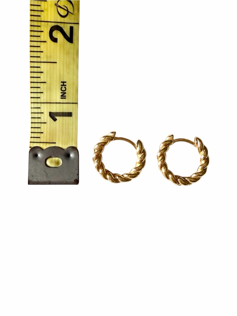 Gold Twisted Hoop Earrings - Women's Jewelry - Picture 3 of 3